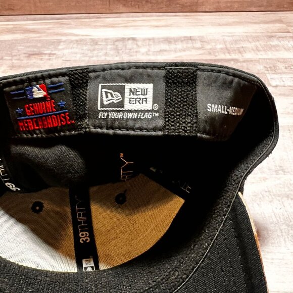 New Era 39THIRTY Pittsburgh Pirates Black Camo Brim Snapback Hat Small-Medium - Picture 11 of 13